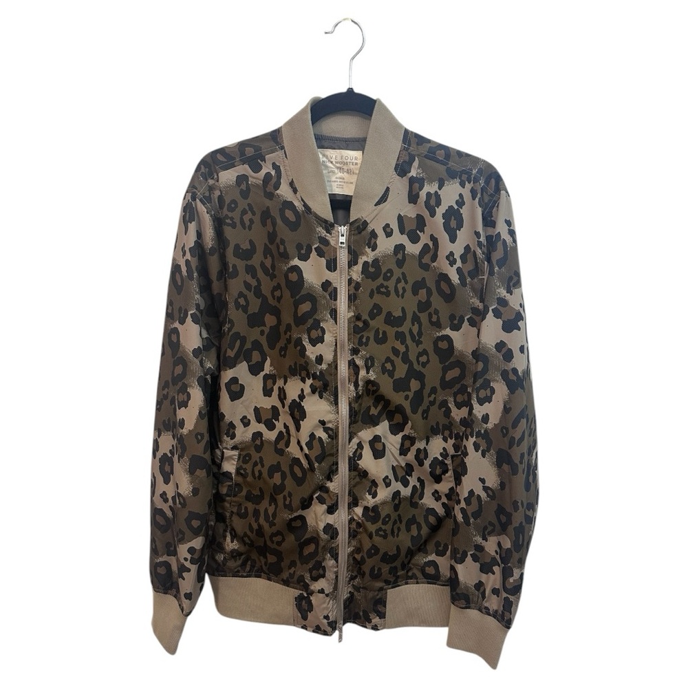 FIVE FOUR NICK WOOSTER | Leopard Print Bomber Jacket | Size Large (40-42) | NWT